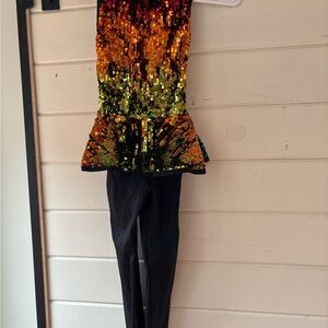 Weissman Vibrant Sequin Peplum Jumpsuit
